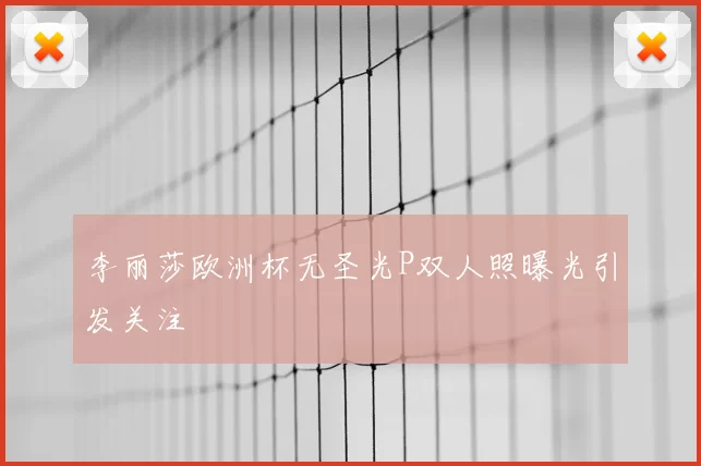 李丽莎欧洲杯无圣光P双人照曝光引发关注